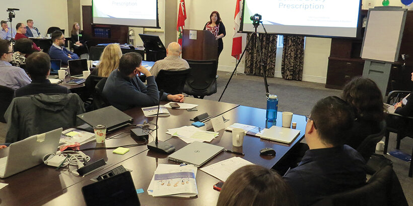 Melissa shares her story with participants of Phase 1 of Ontario’s medication safety program at the OCP office in mid January.