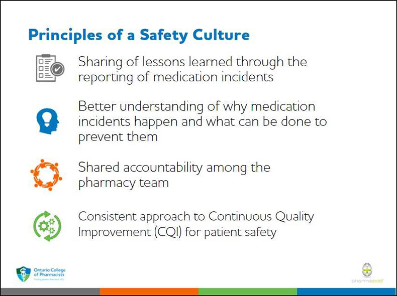A sample slide from the AIMS Program e-training module explaining the significance of a just culture, one of the program’s foundational principles.