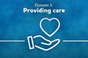 Domain 1 - Providing care with heart icon