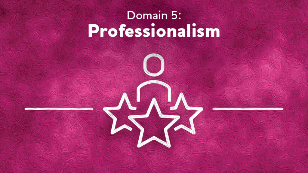 Domain 5 - Professionalism with 3 stars icon